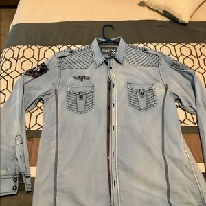 Men’s Light Blue Roar Shirt Size L